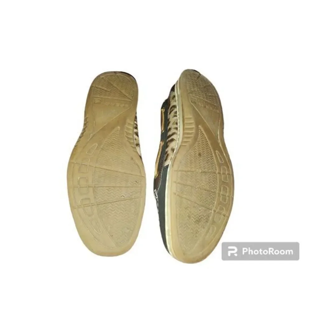 Sperry Top Sider Size 7.5 STS93493 Leather / Leopard Print Boat‎ Shoe Womens